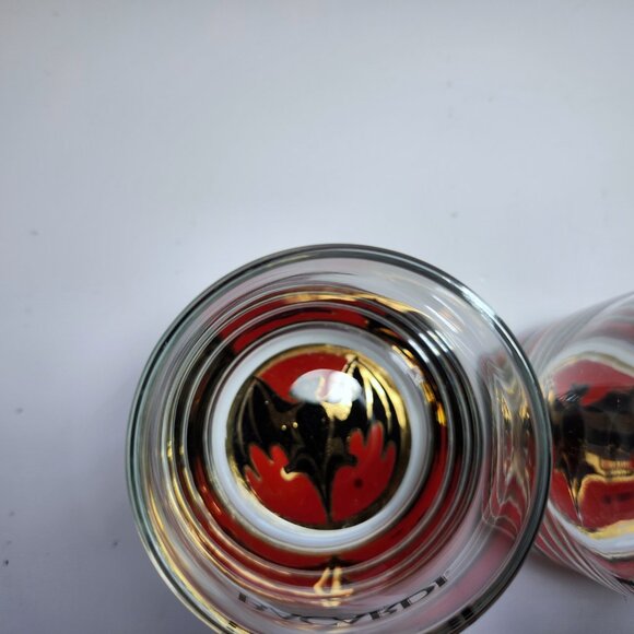 Bacardi Rum Glass Bacardi Bat logo Lot of 2 Weighted lo-ball Collectable10oz - Picture 3 of 10